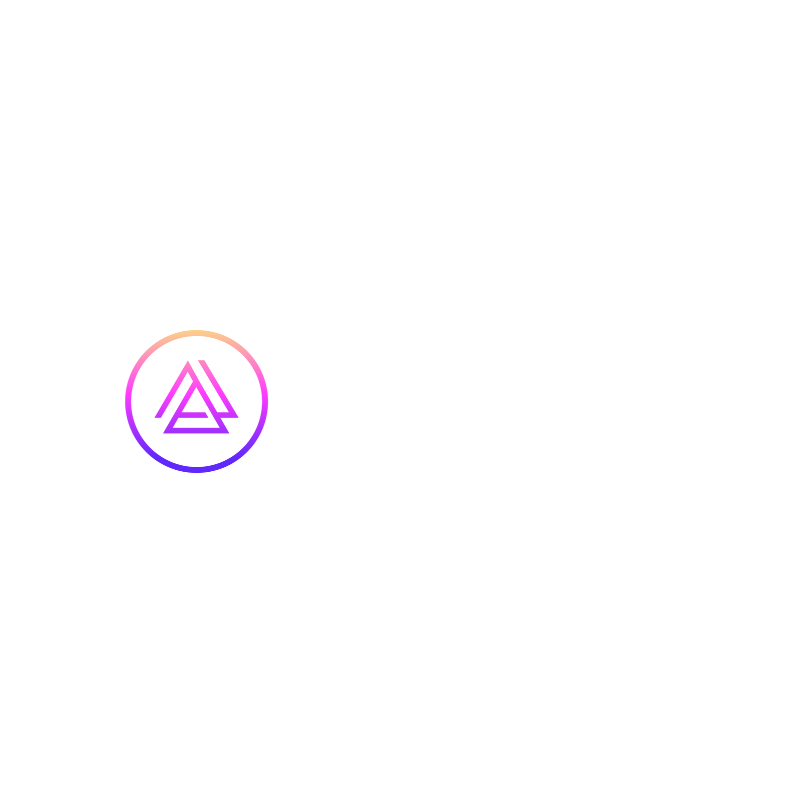 a logo with a triangle in the middle of it
